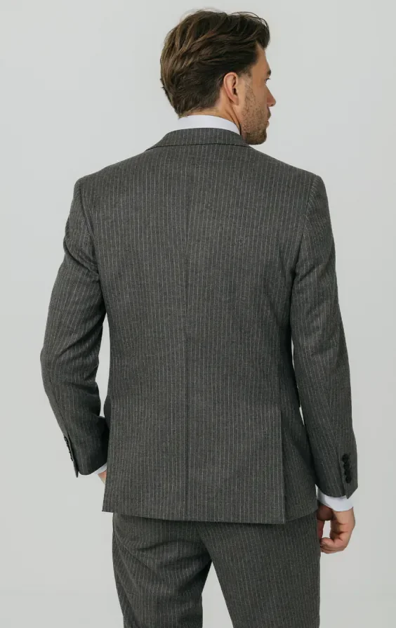 Charcoal Chalkstripe Suit Jacket thumbnail 7