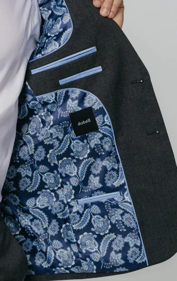 Charcoal Puppytooth Check Suit thumbnail 6