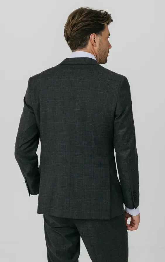 Charcoal Windowpane Check Suit thumbnail 7
