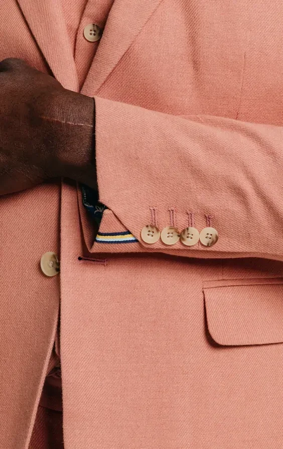 Coral Linen Twill 3 Piece Casual Suit thumbnail 5