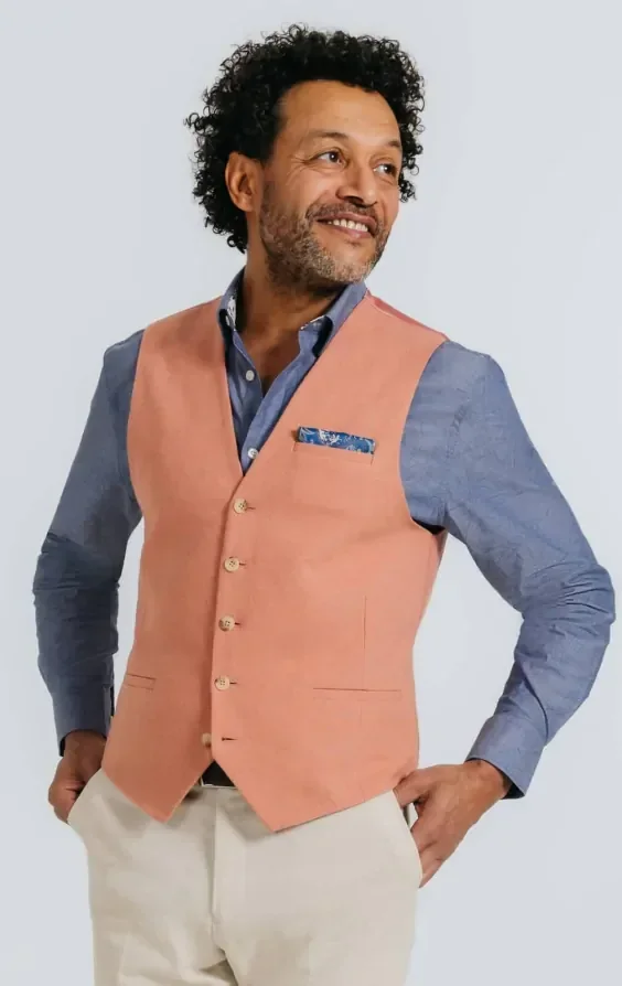 Coral Linen Twill Casual Suit thumbnail 10
