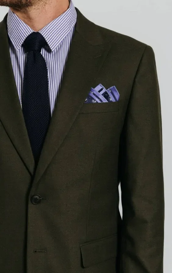 Dark Green Twill Suit Jacket thumbnail 5