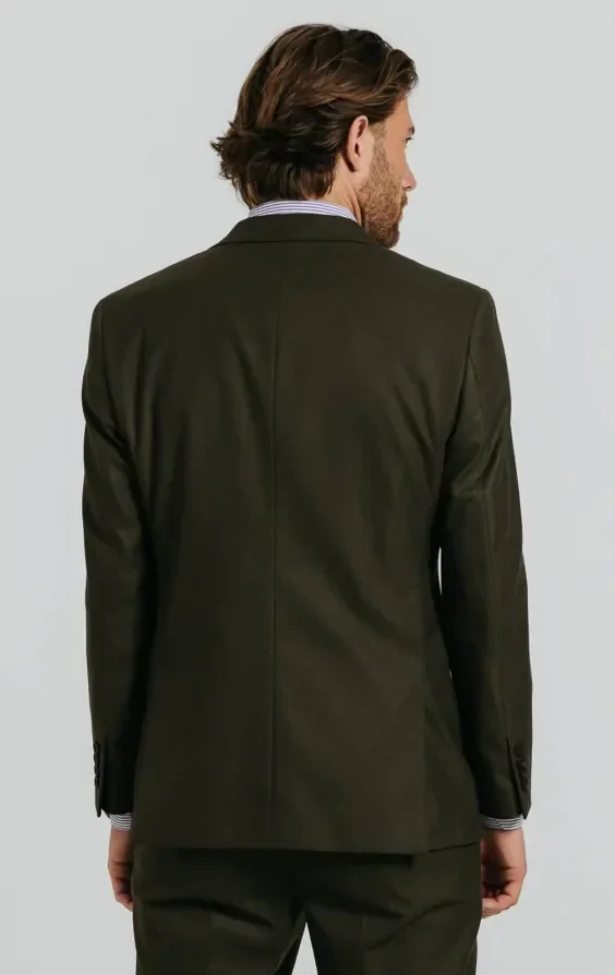 Dark Green Twill Suit thumbnail 4
