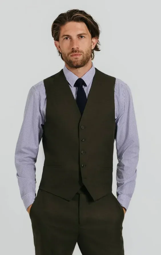 Dark Green Twill Suit thumbnail 9