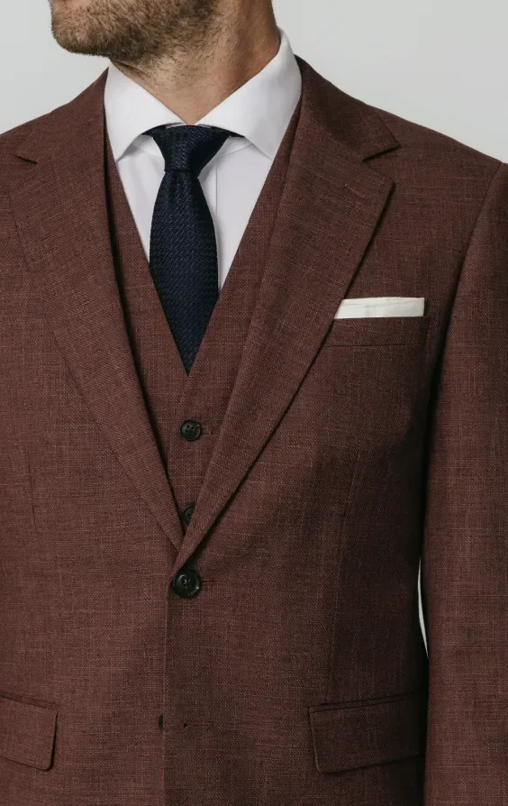 Dark Rosewood Weave 3 Piece Suit thumbnail 5