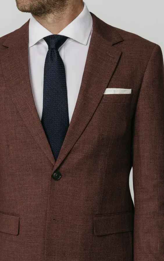 Dark Rosewood Weave Suit Jacket thumbnail 5
