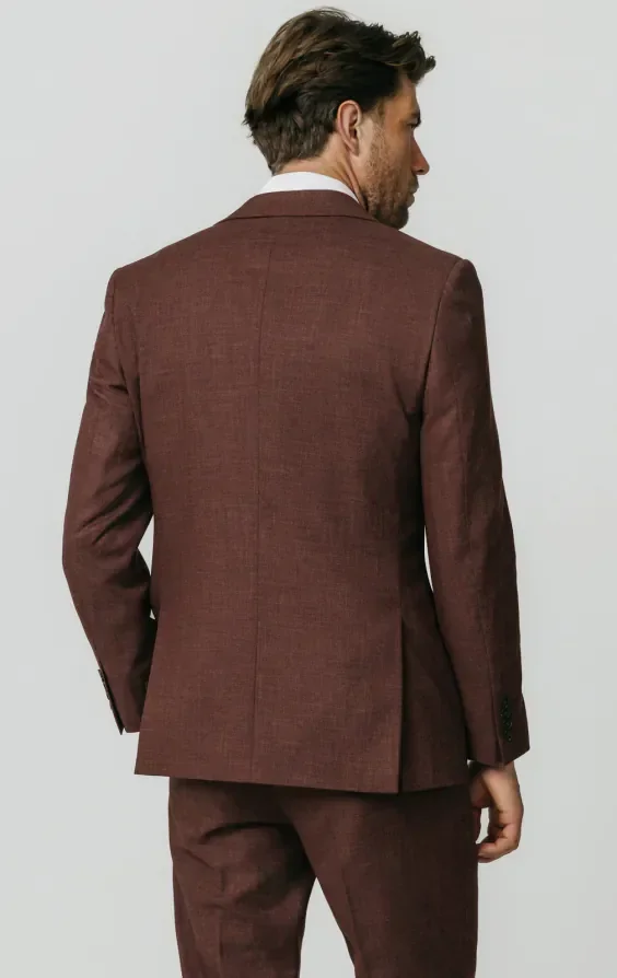 Dark Rosewood Weave Suit Jacket thumbnail 7