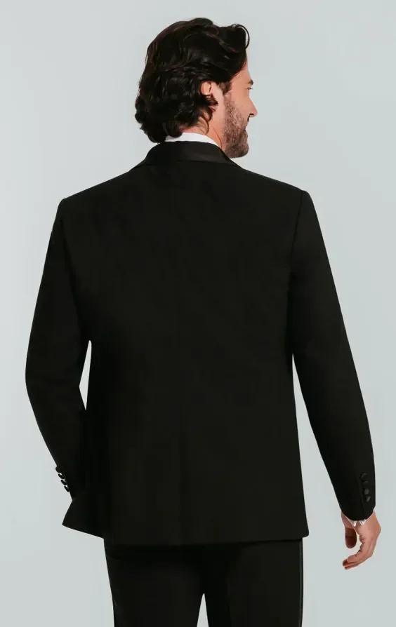 Black 3 Piece Tuxedo with Shawl Lapel thumbnail 4