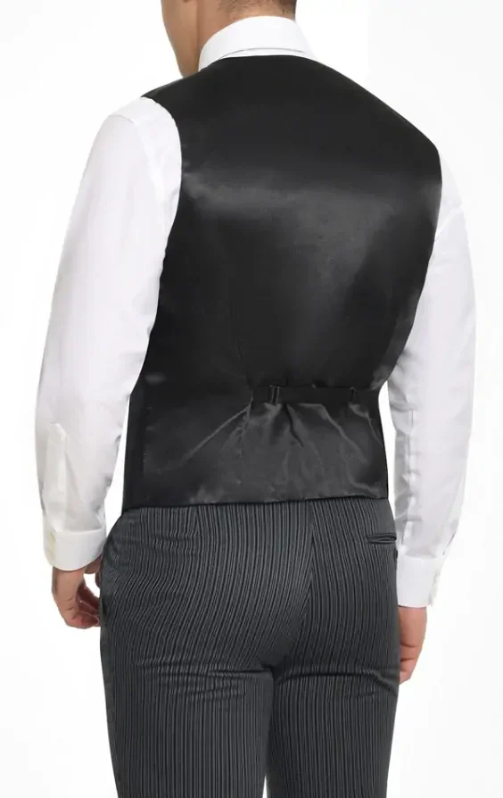 Black Dupion Waistcoat thumbnail 4