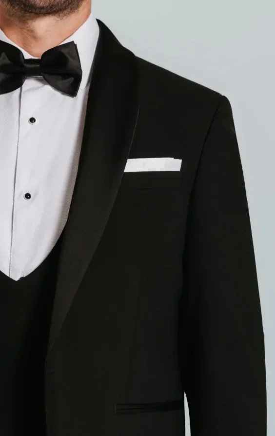 Black Slim-Fit Tuxedo with Shawl Lapel thumbnail 6