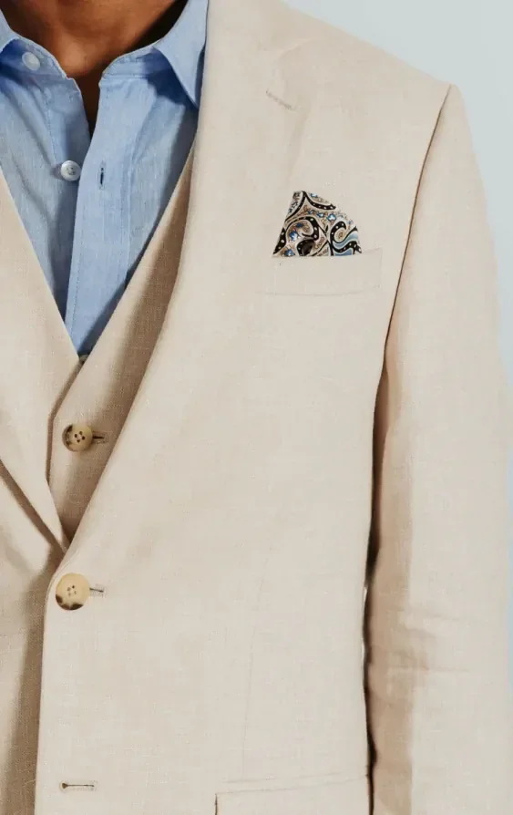 Cream Linen 3 Piece Suit thumbnail 6