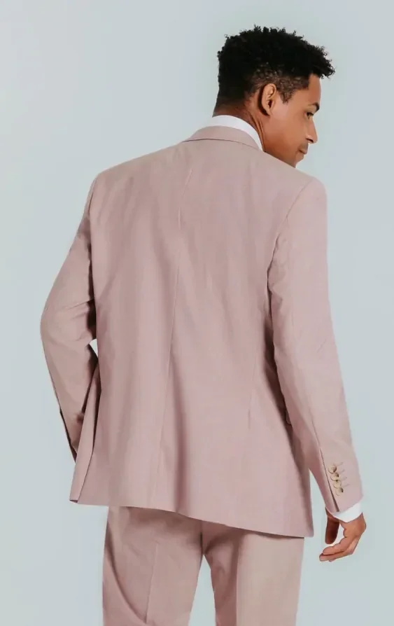 Dusty Pink Suit Jacket with Peak Lapel thumbnail 3