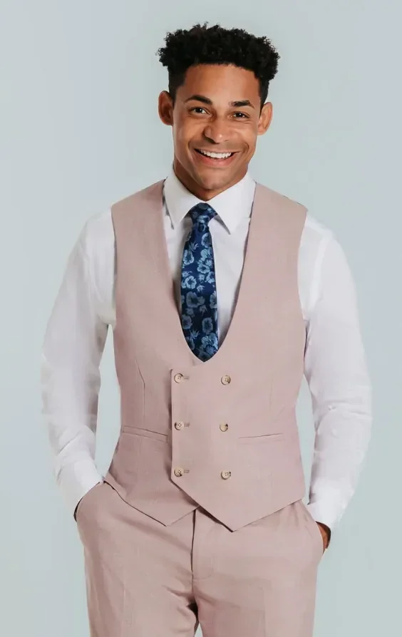 Dusty Pink Suit with Peak Lapel thumbnail 9