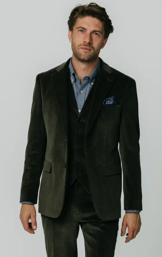 Green Corduroy 3 Piece Suit primary image