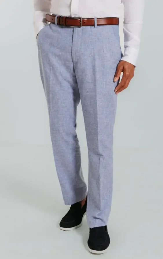 Light Blue Linen 3 Piece Suit thumbnail 8
