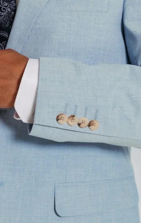 Light Blue Suit Jacket with Peak Lapel thumbnail 4