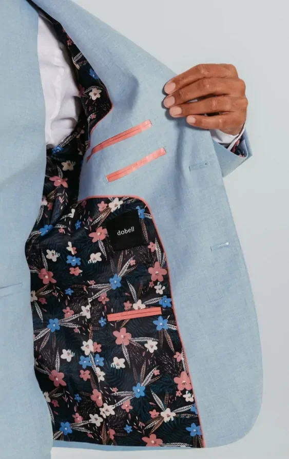 Light Blue Suit with Peak Lapel thumbnail 7