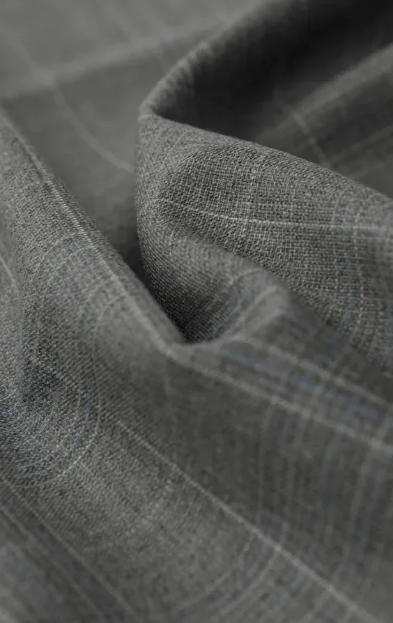 Light Grey Check Double Breasted Waistcoat thumbnail 5
