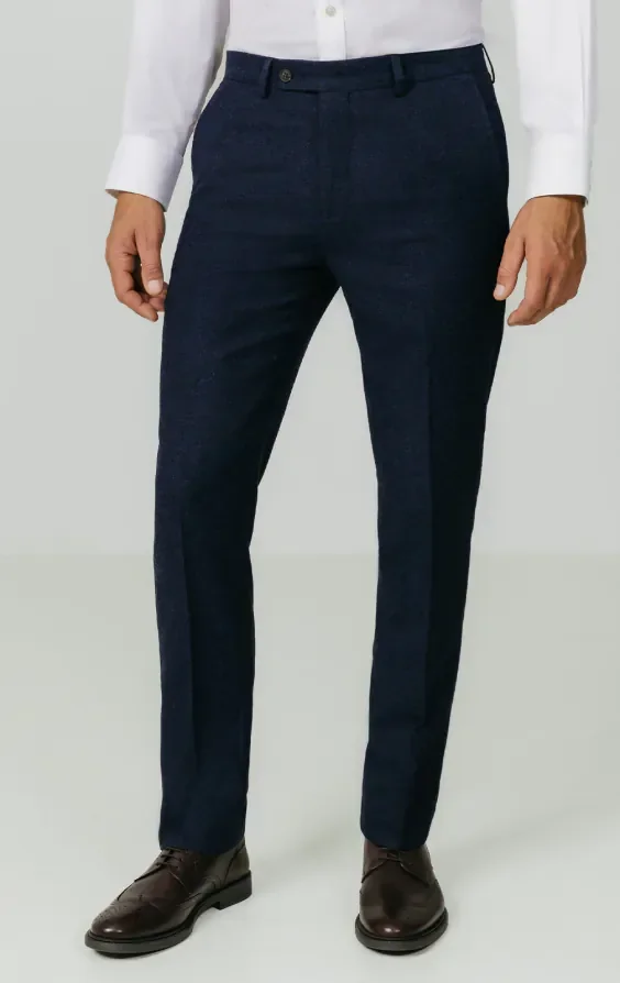 Navy Donegal Tweed 3 Piece Suit thumbnail 8