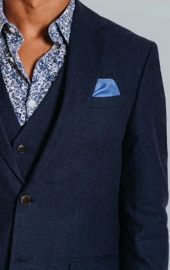 Navy Linen 3 Piece Suit thumbnail 7
