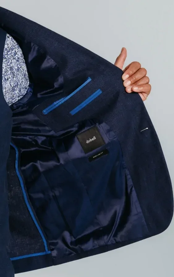 Navy Linen 3 Piece Suit thumbnail 8