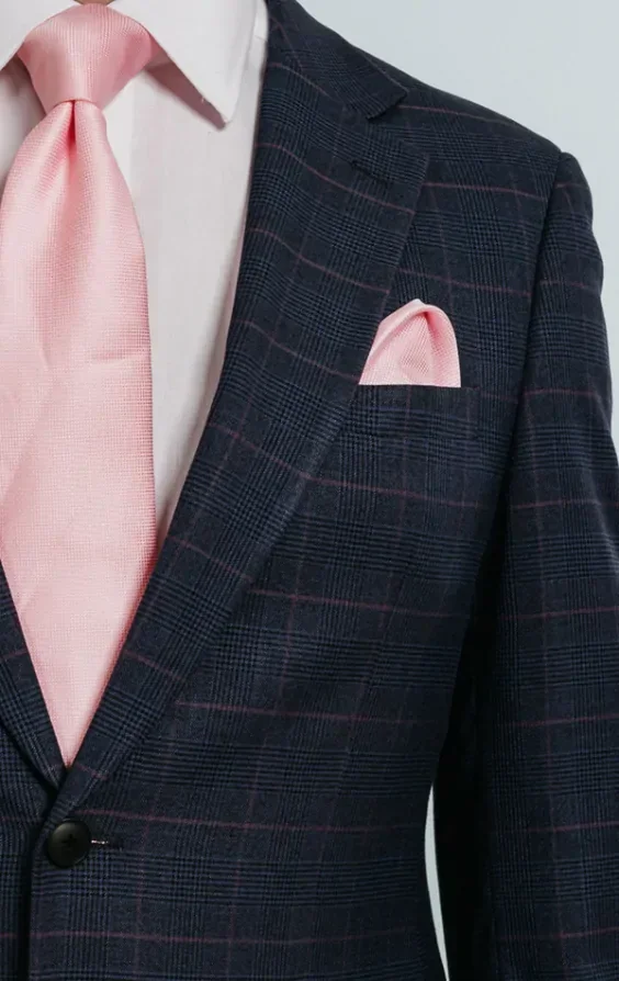 Navy with Pink Check 3 Piece Suit thumbnail 6