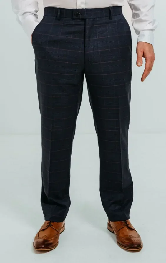Navy with Pink Check 3 Piece Suit thumbnail 8