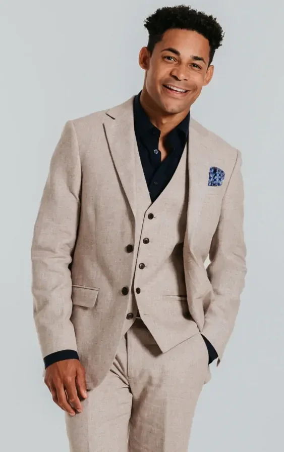 Sand Linen 3 Piece Suit thumbnail 2
