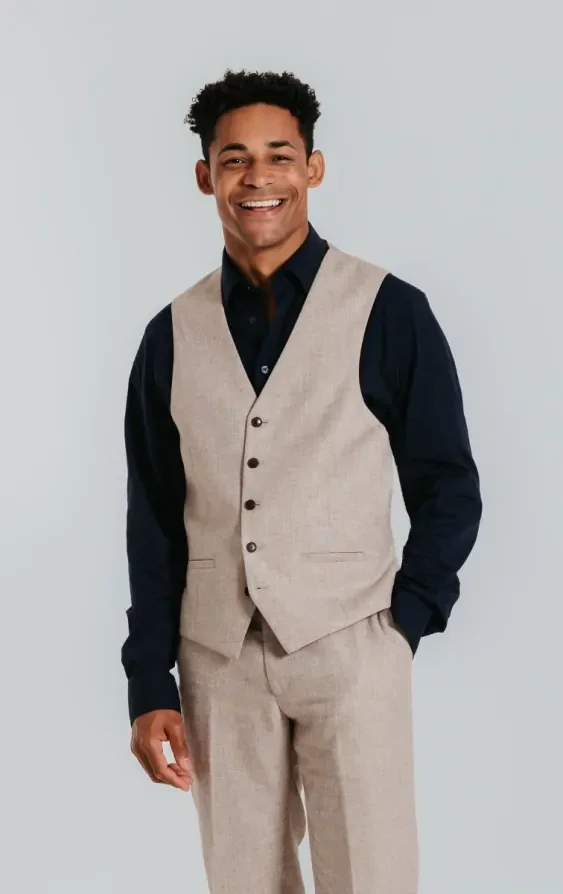 Sand Linen 3 Piece Suit thumbnail 9