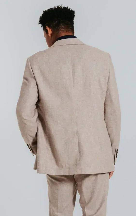 Sand Linen Slim Fit Suit Jacket thumbnail 3