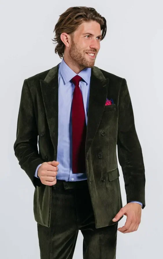 Double Breasted Green Corduroy Jacket primary image
