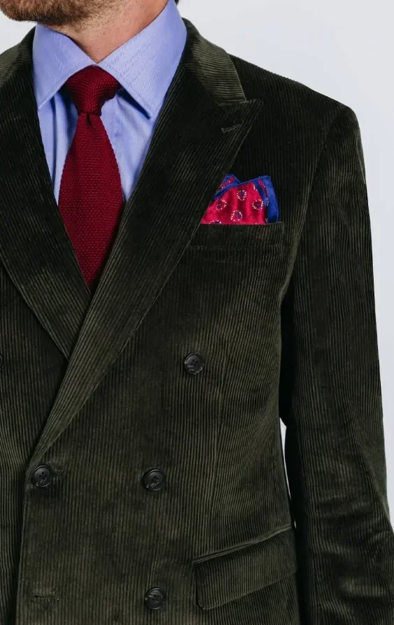 Double Breasted Green Corduroy Suit thumbnail 6