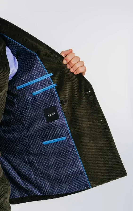 Double Breasted Green Corduroy Suit thumbnail 7