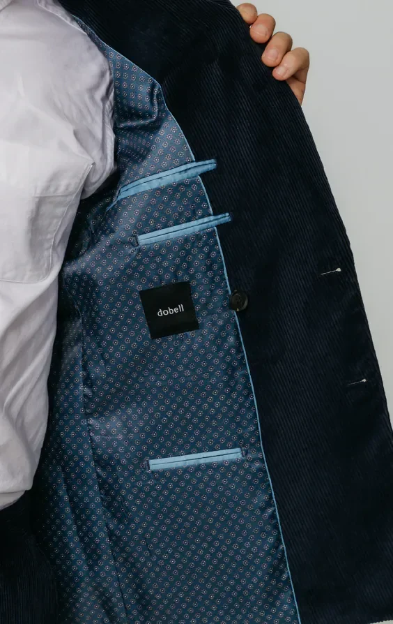 Double Breasted Navy Corduroy Suit thumbnail 6