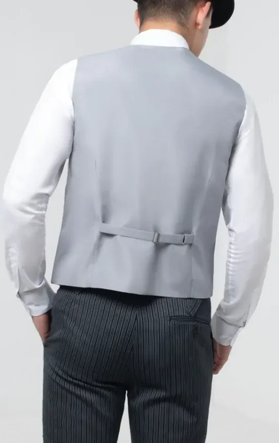 Dove Grey Double Breasted Shawl Lapel Morning Suit Waistcoat thumbnail 4