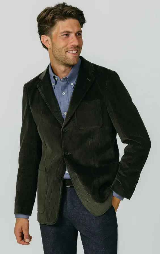 Green Corduroy Jacket with Patch Pockets primary image