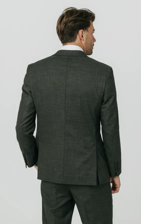 Green Weave Double Breasted 3 Piece Suit thumbnail 7