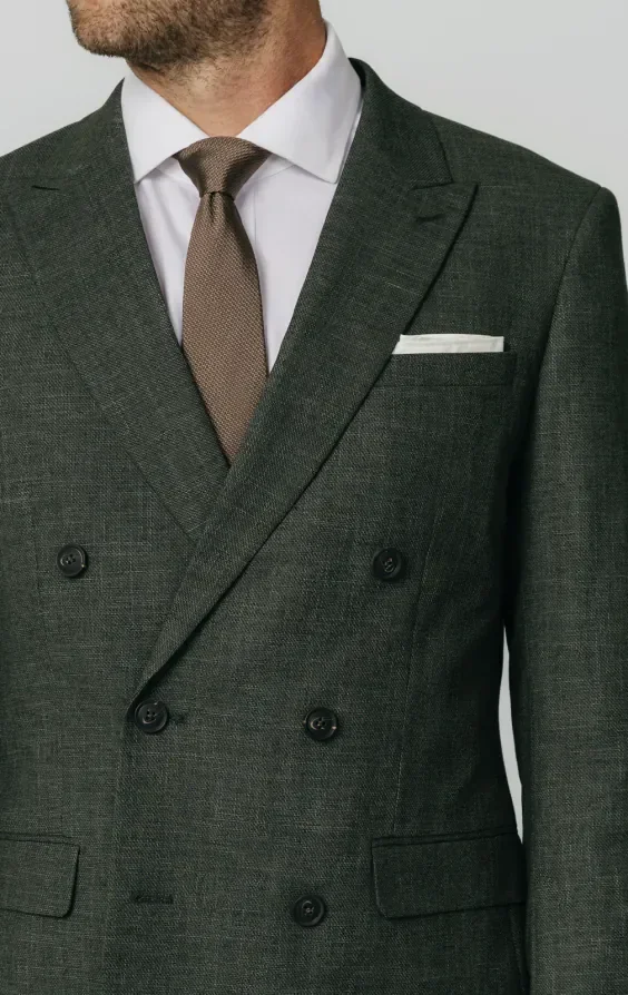 Green Weave Double Breasted Suit thumbnail 5