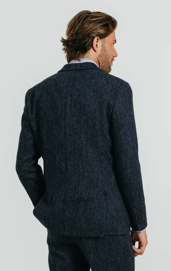 Harris Tweed Blue Herringbone Suit thumbnail 5