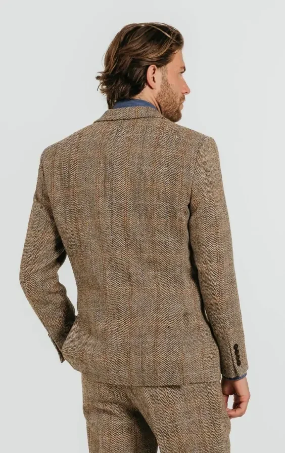 Harris Tweed Brown Windowpane Check Tweed Suit thumbnail 4