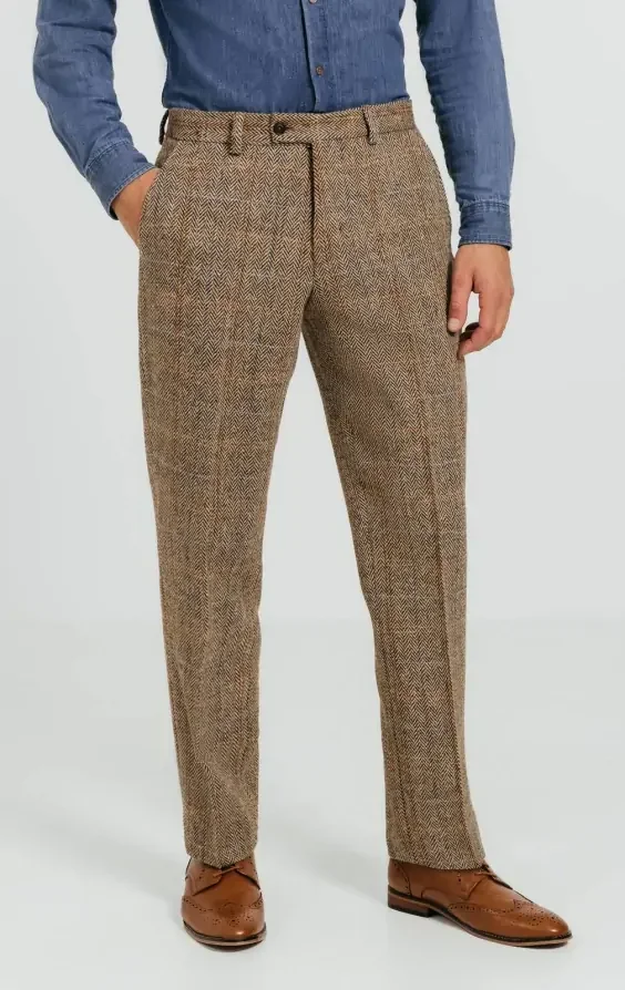 Harris Tweed Brown Windowpane Check Tweed Suit thumbnail 8