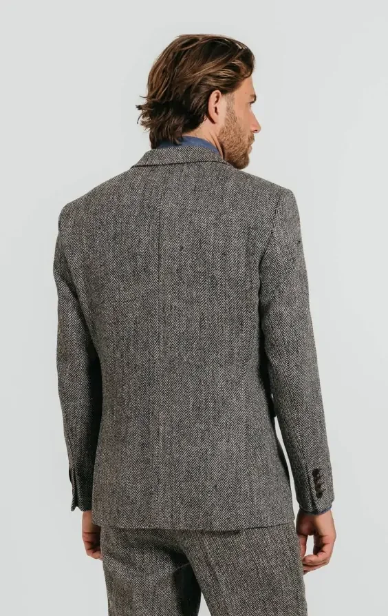Harris Tweed Grey Herringbone Suit thumbnail 4