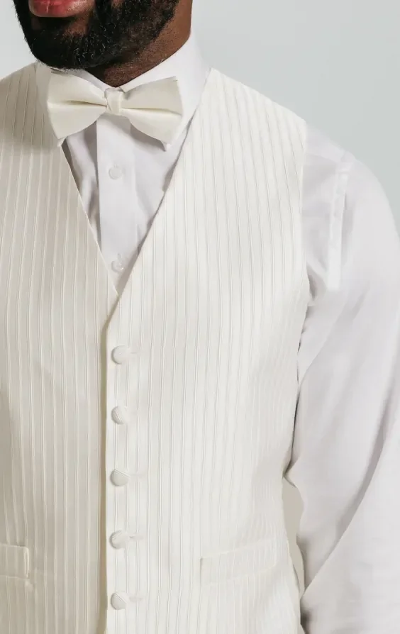 Heirloom Ivory Stripe Waistcoat thumbnail 3