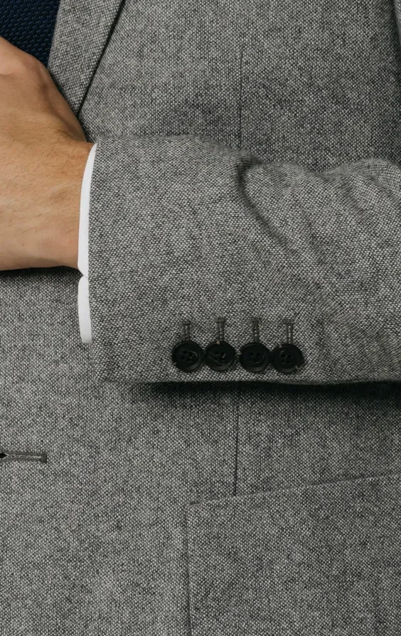 Light Grey Donegal Tweed Suit Jacket thumbnail 4
