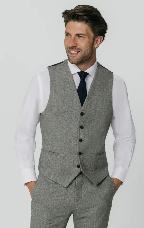 Light Grey Donegal Tweed Suit thumbnail 9