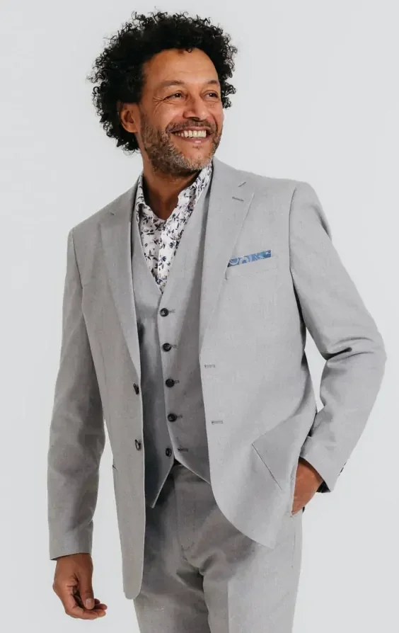 Light Grey Linen 3 Piece Suit thumbnail 2