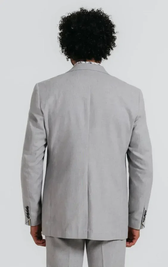 Light Grey Linen Suit Jacket thumbnail 7