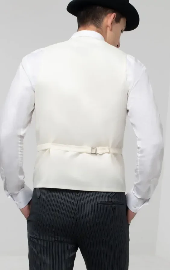 Luxury 100% Wool Gold/Buff Double Breasted Morning Suit Waistcoat thumbnail 4