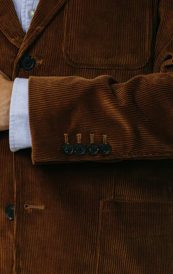 Mid Brown Corduroy Jacket with Patch Pockets thumbnail 4