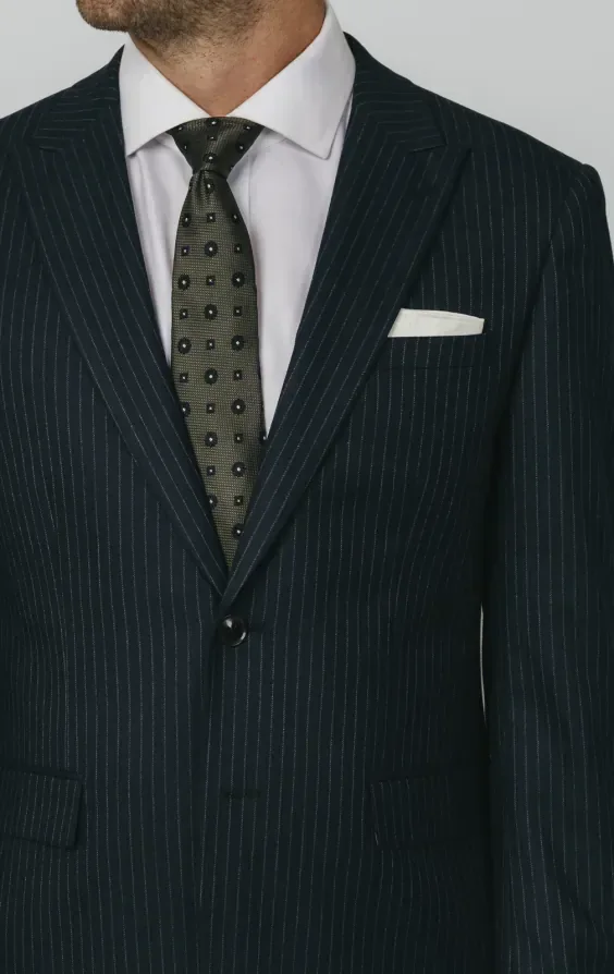 Navy Chalkstripe Suit Jacket thumbnail 5